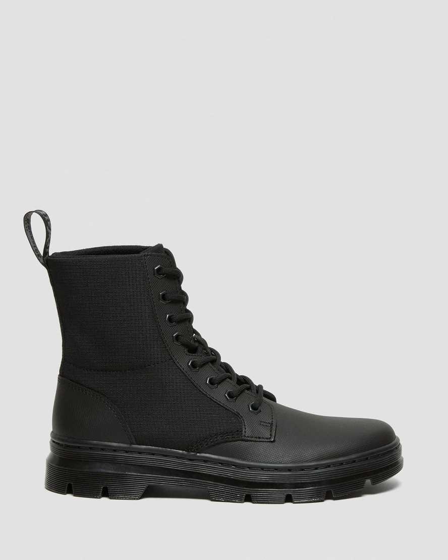 Dr Martens Combs II Poly Men's Utility Boots Black-black Element-poly Rip Stop | HNCYSP492