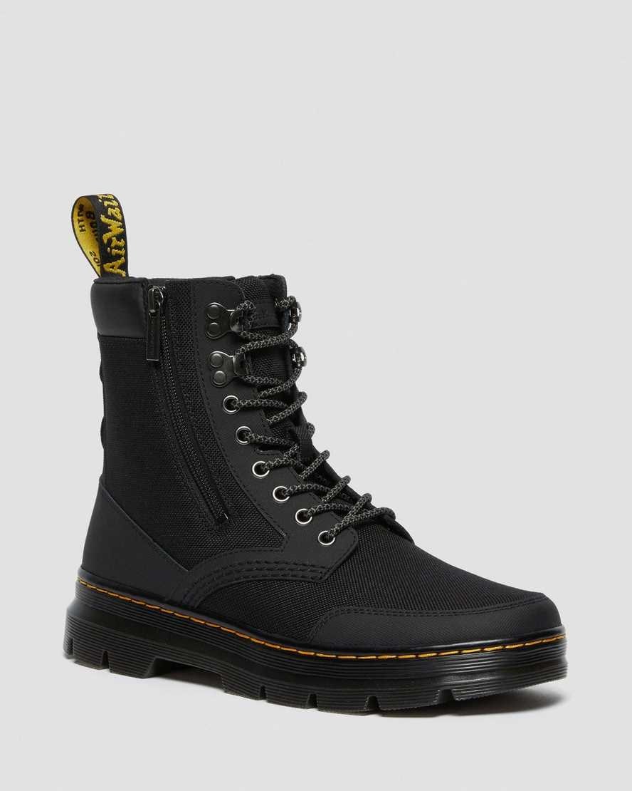 Dr Martens Combs Men's Zip Up Boots Black | HCUQRT184