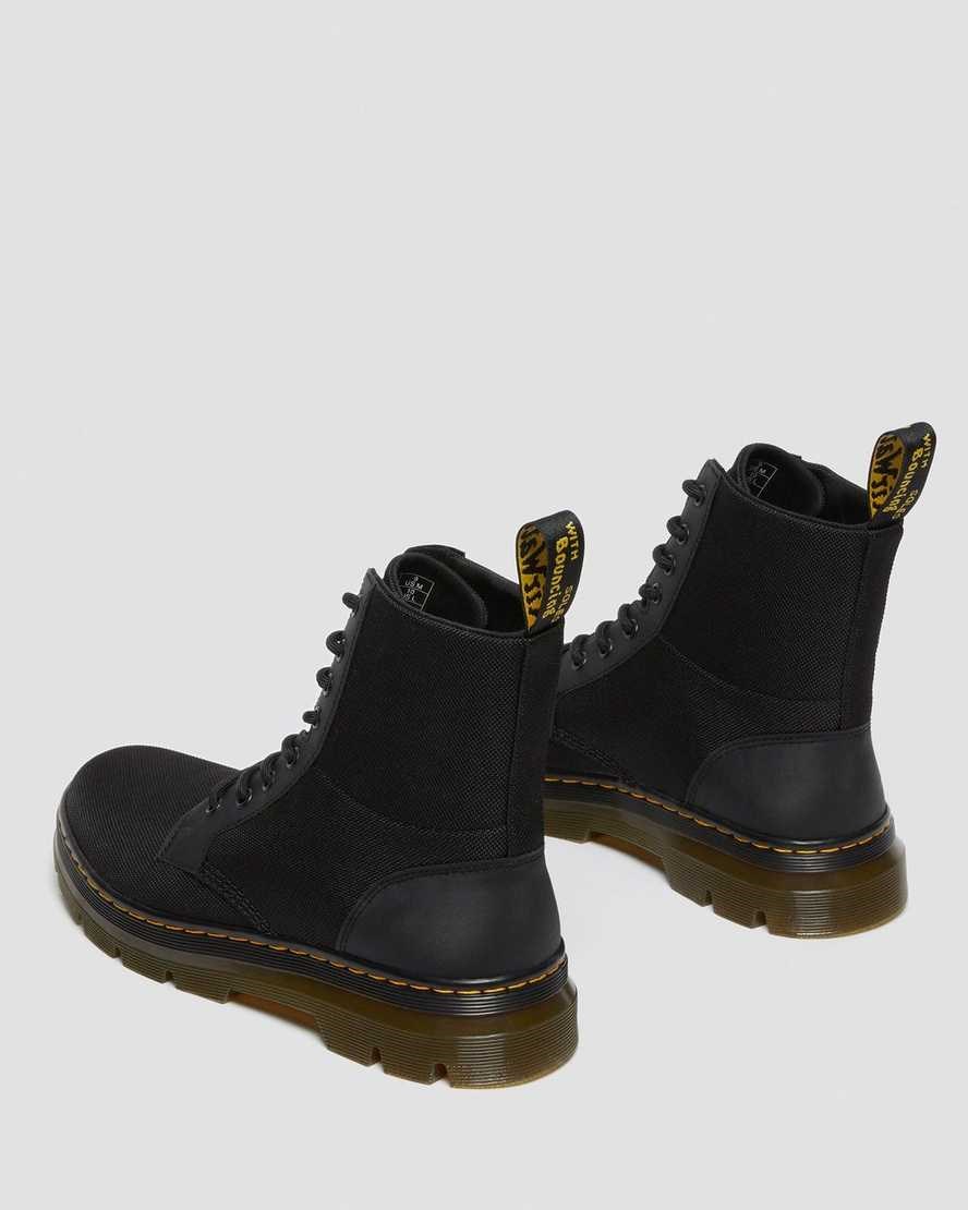 Dr Martens Combs Poly Men's Lace Up Boots Black Extra Tough Poly | ZURKSA948