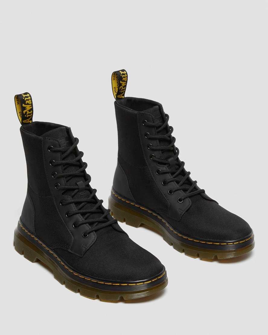 Dr Martens Combs Poly Men's Lace Up Boots Black Extra Tough Poly | ZURKSA948