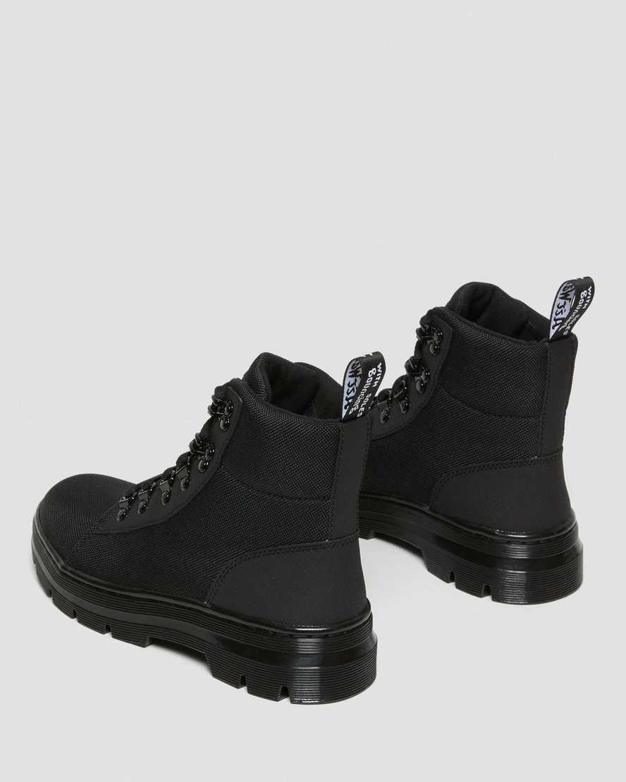 Dr Martens Combs Poly Women's Lace Up Boots Black Ajax | YUBSTD761