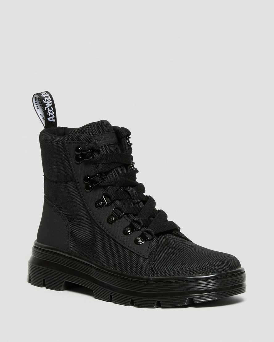 Dr Martens Combs Poly Women\'s Lace Up Boots Black Ajax | YUBSTD761