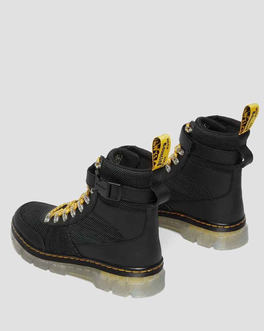 Dr Martens Combs Tech Coated Canvas Mix Women's Ankle Boots Black Onice Soft | HCVPWL420