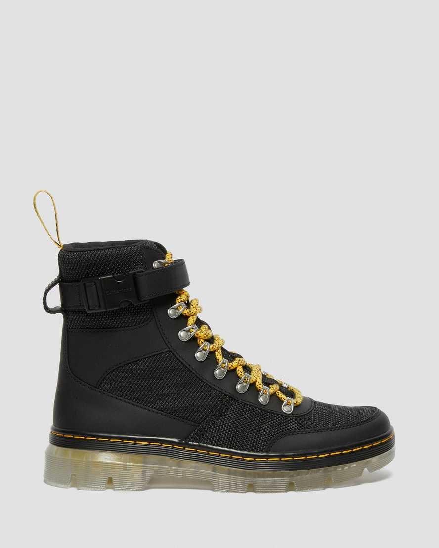 Dr Martens Combs Tech Coated Canvas Mix Women's Ankle Boots Black Onice Soft | HCVPWL420