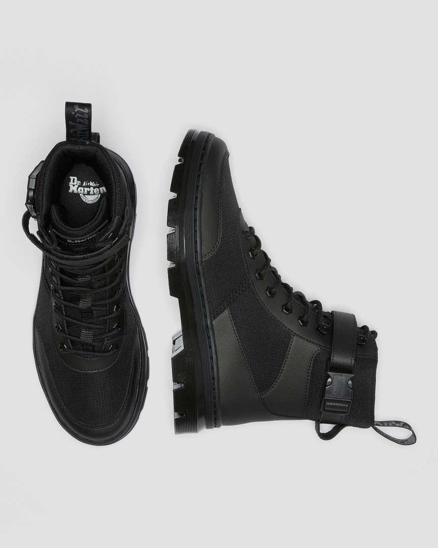 Dr Martens Combs Tech Poly Men's Lace Up Boots Black Element-poly Rip Stop | NGXKAD029