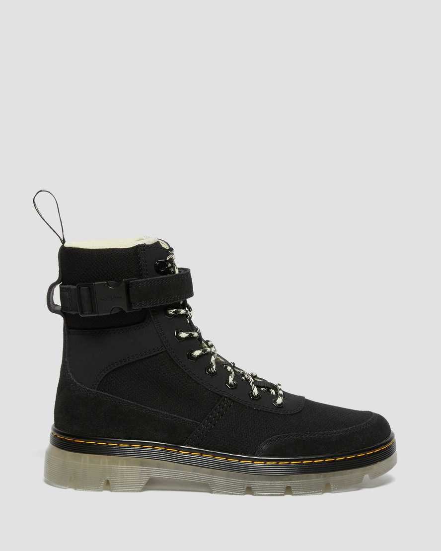 Dr Martens Combs Tech Superknit + Suede Women's Lace Up Boots Black | ZRGXNI079