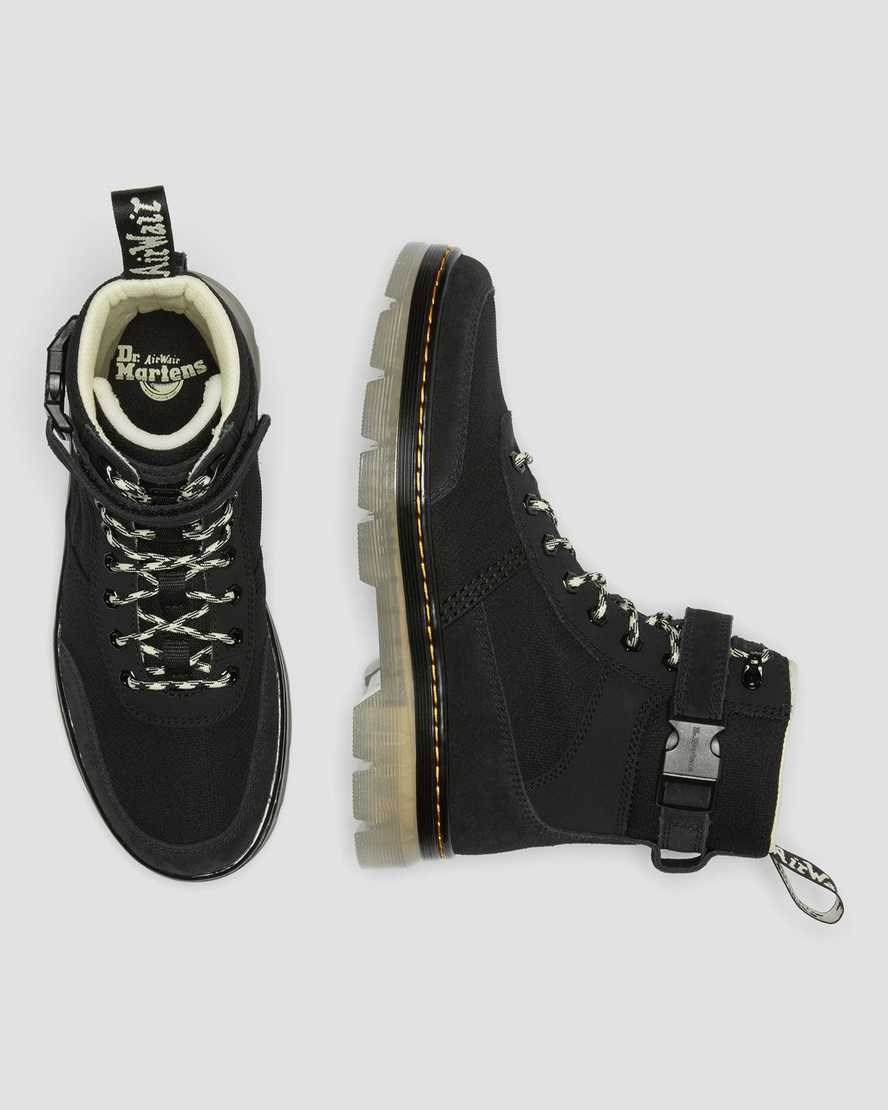 Dr Martens Combs Tech Superknit + Suede Women's Lace Up Boots Black | ZRGXNI079