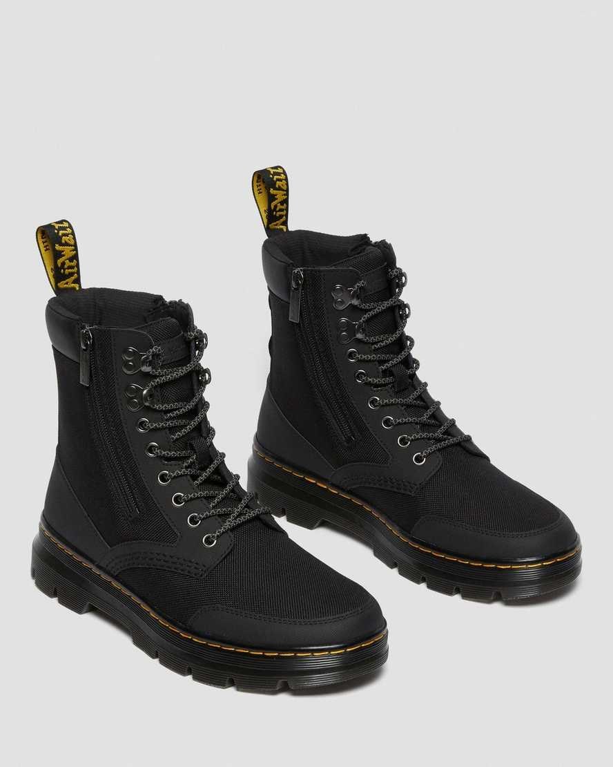 Dr Martens Combs Women's Zip Up Boots Black | ZJXQMG059