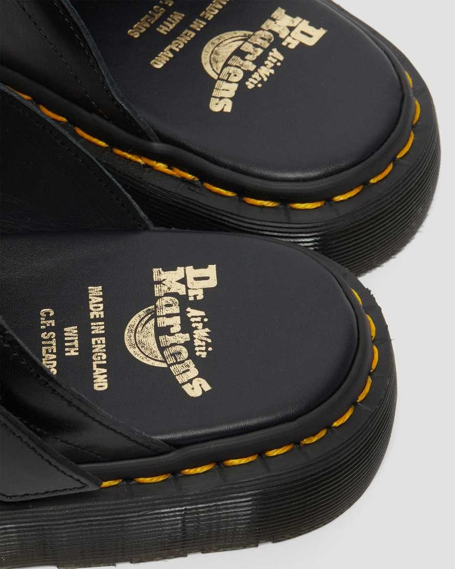 Dr Martens Dayne Made in England Leather Men's Leather Slide Sandals Black | LNZVCB947