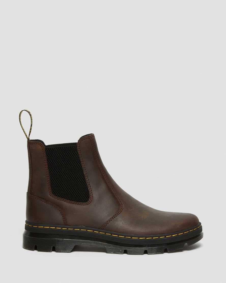 Dr Martens Embury Crazy Horse Leather Men's Chelsea Boots Brown Crazy Horse Leather | NJOIRZ248