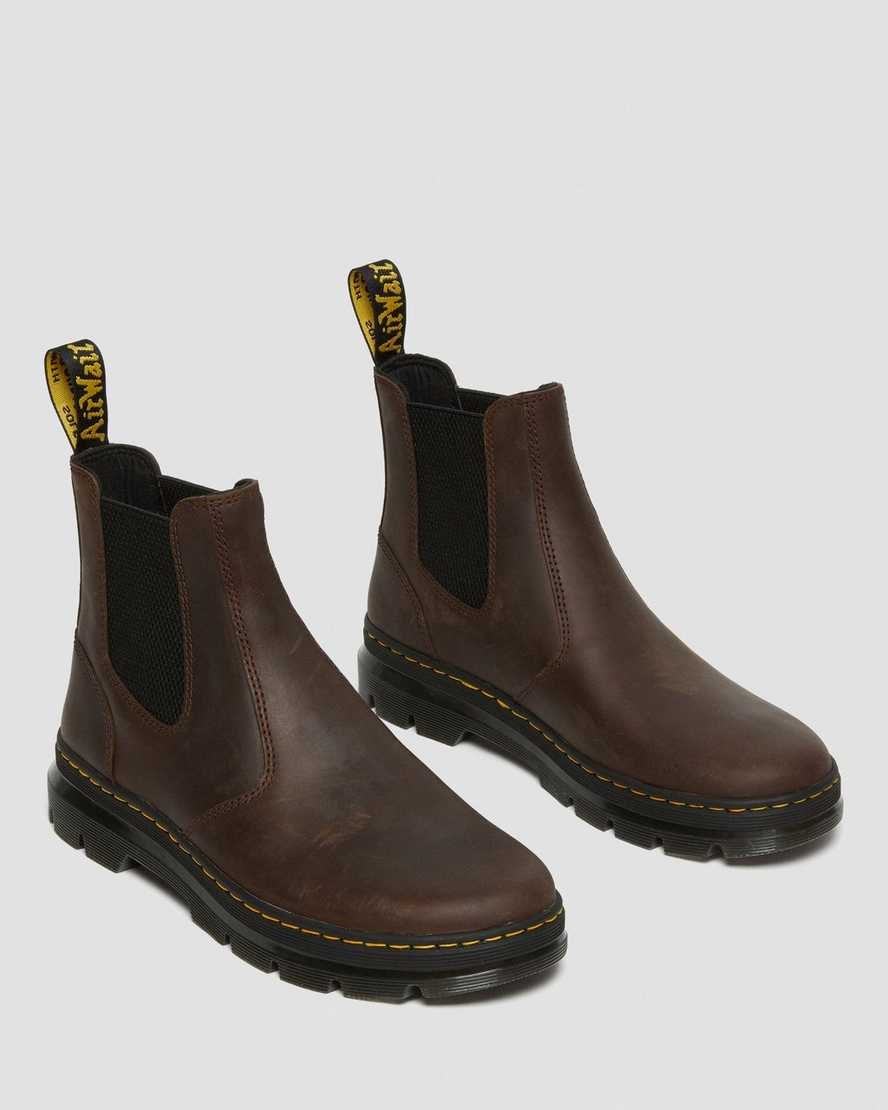 Dr Martens Embury Crazy Horse Leather Men's Chelsea Boots Brown Crazy Horse Leather | NJOIRZ248