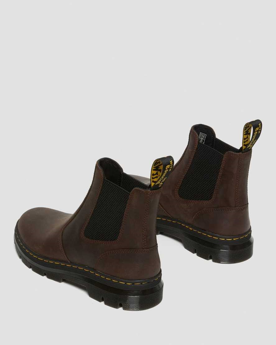 Dr Martens Embury Crazy Horse Leather Men's Chelsea Boots Brown Crazy Horse Leather | NJOIRZ248