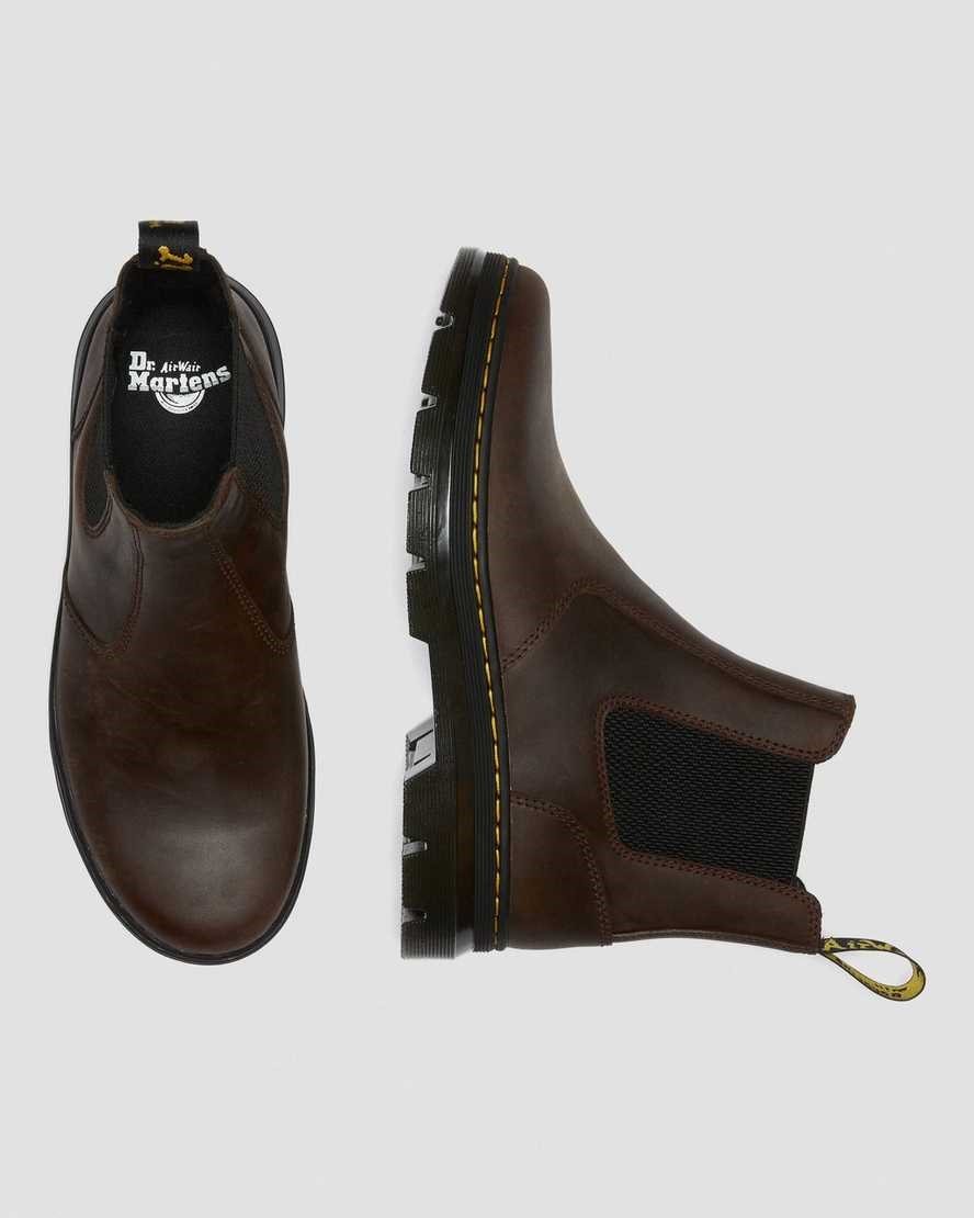 Dr Martens Embury Crazy Horse Leather Men's Utility Boots Brown Crazy Horse Leather | SAQRFW638