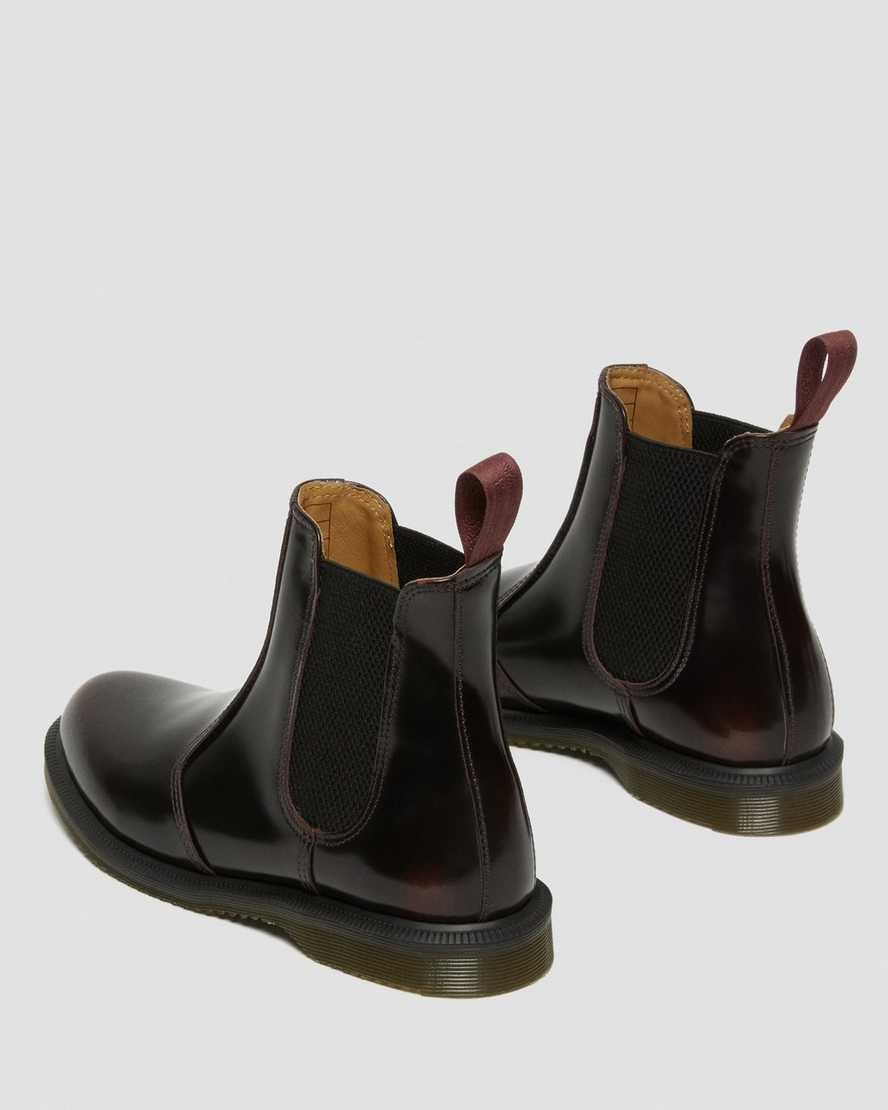 Dr Martens Flora Arcadia Leather Women's Chelsea Boots Cherry Red Arcadia Leather | FZEMTG254