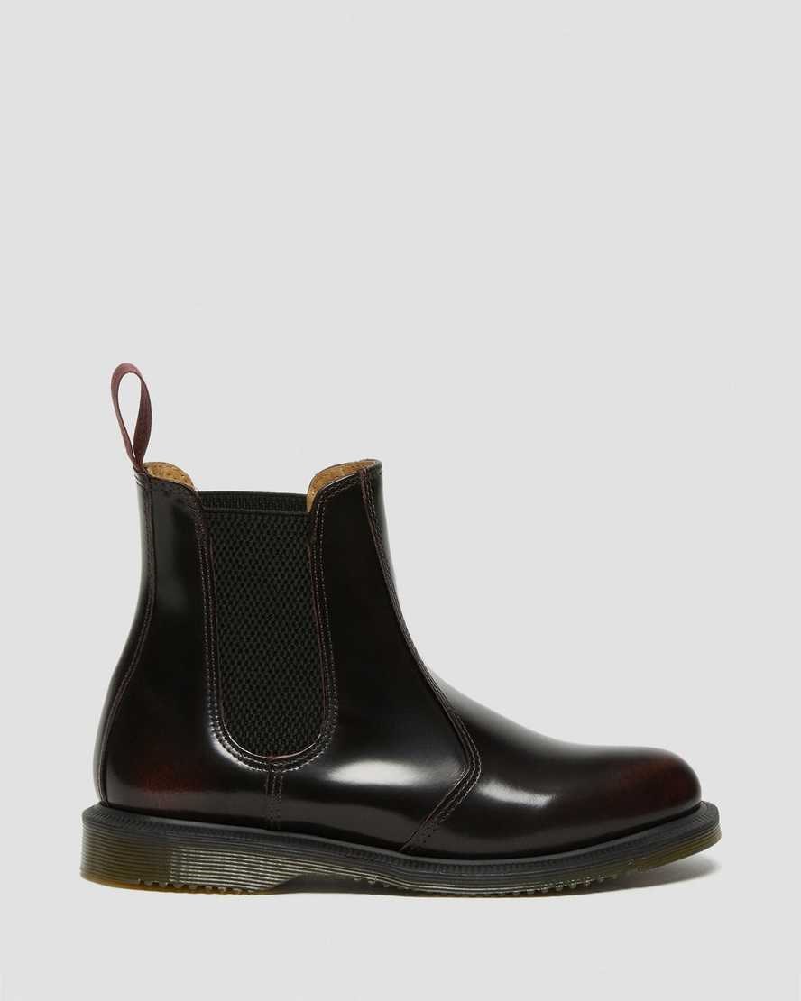 Dr Martens Flora Arcadia Leather Women's Chelsea Boots Cherry Red Arcadia Leather | FZEMTG254