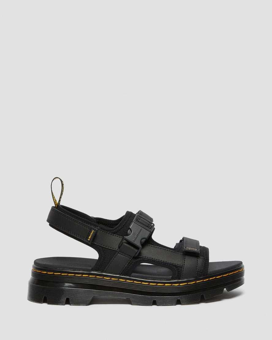 Dr Martens Forster Men's Webbing Sandals Black | OSIVLT701