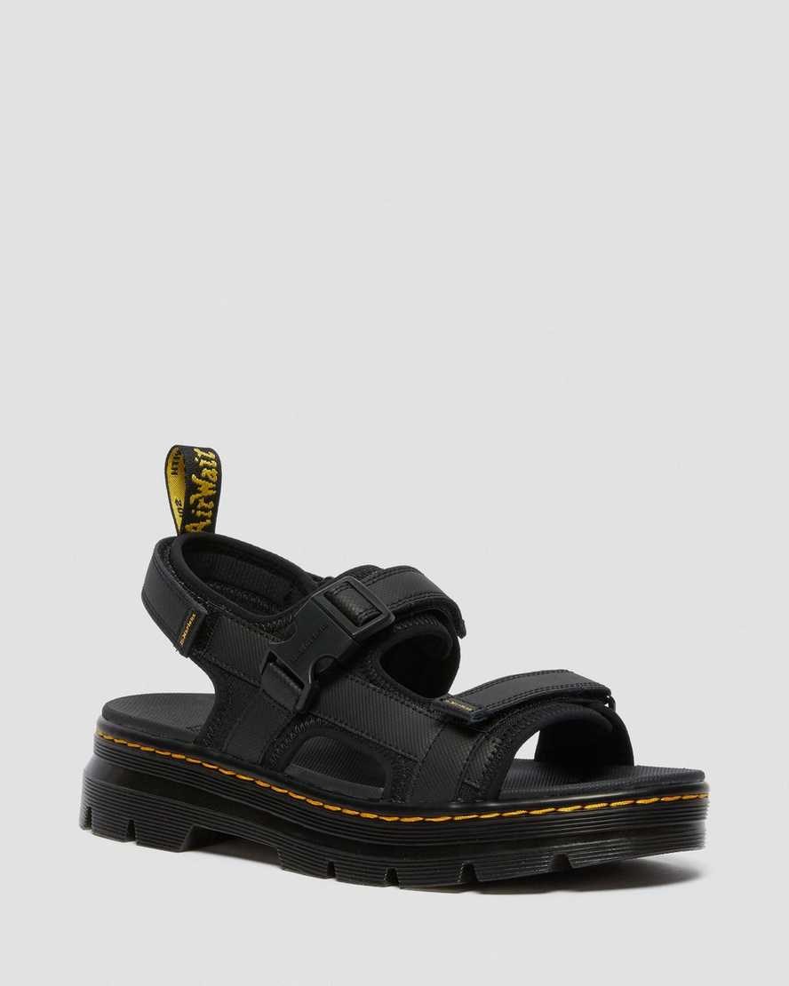 Dr Martens Forster Men's Webbing Sandals Black | OSIVLT701