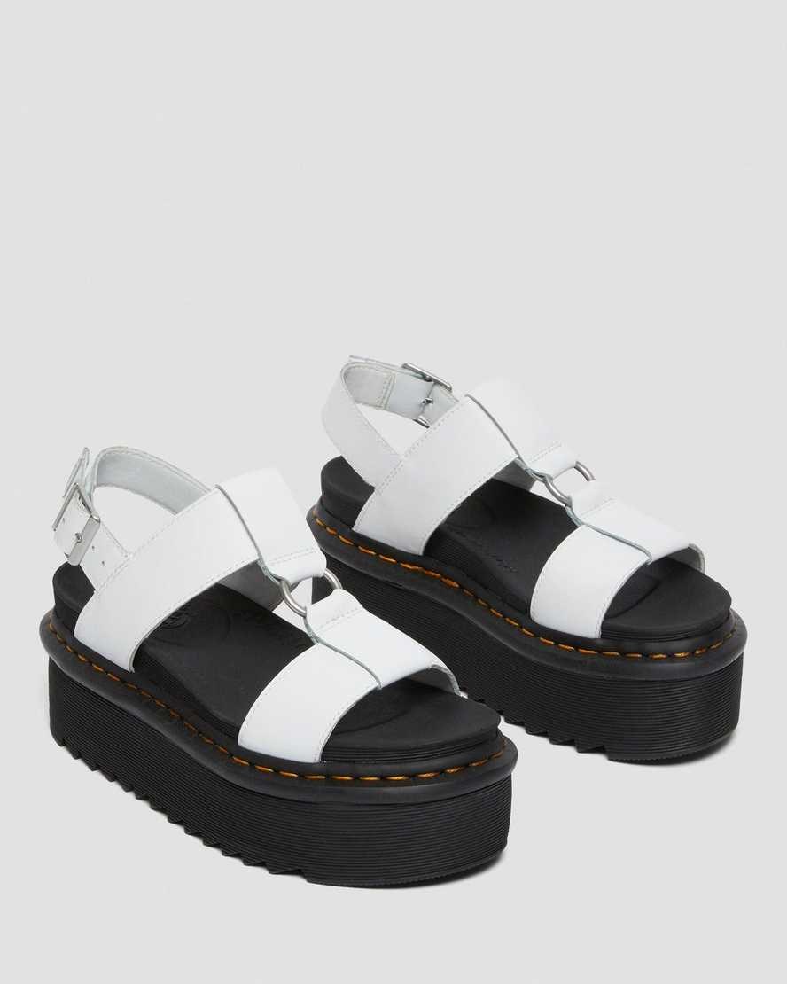 Dr Martens Francis Leather Women's Strap Sandals White Hydro Leather | UCEDBN540