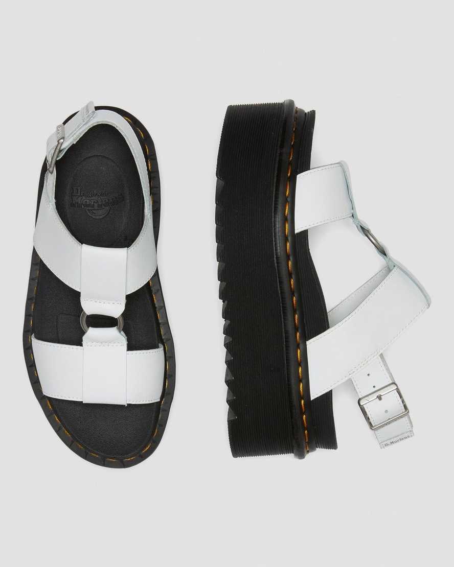 Dr Martens Francis Leather Women's Strap Sandals White Hydro Leather | UCEDBN540