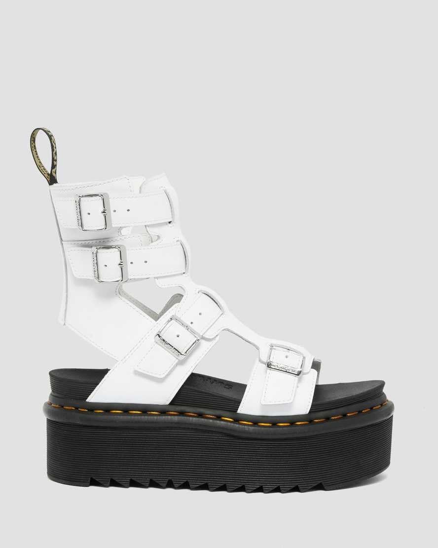 Dr Martens Giavanna Leather Women's Platform Gladiator Sandals White Softy T | OMAGZR307