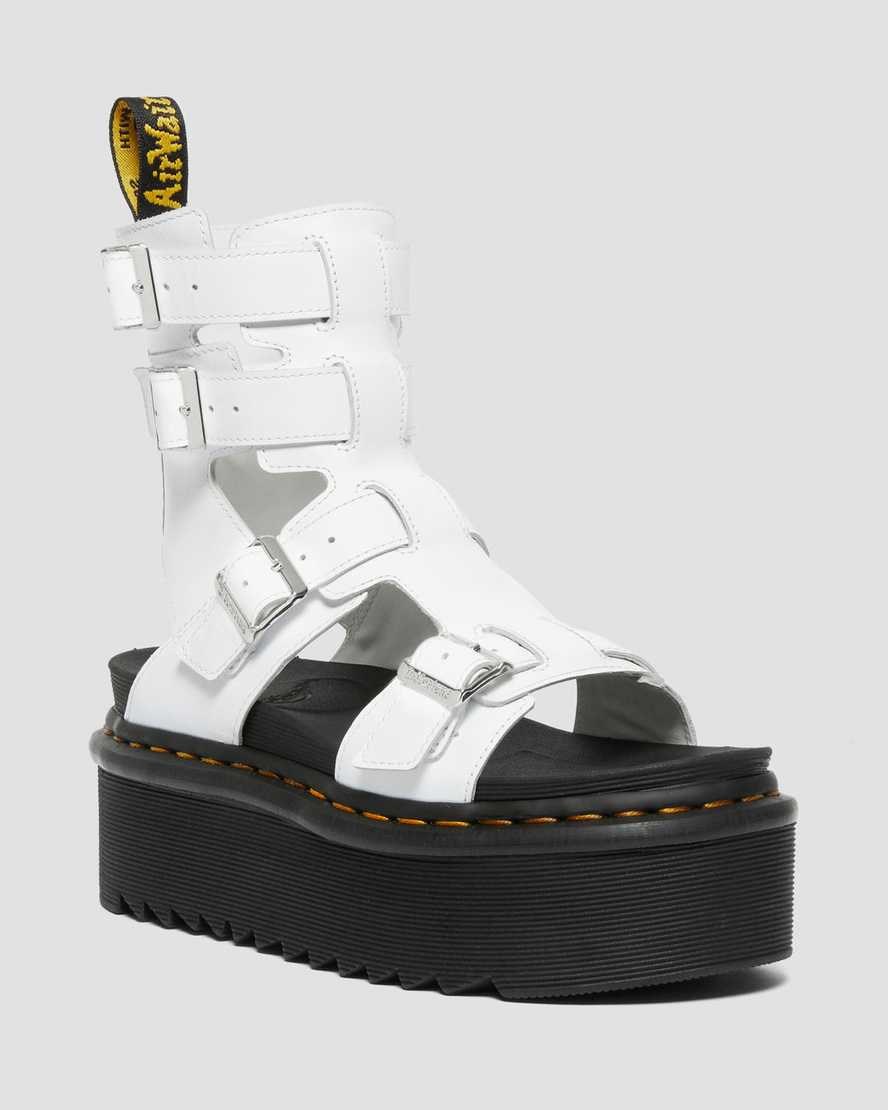 Dr Martens Giavanna Leather Women's Platform Gladiator Sandals White Softy T | OMAGZR307