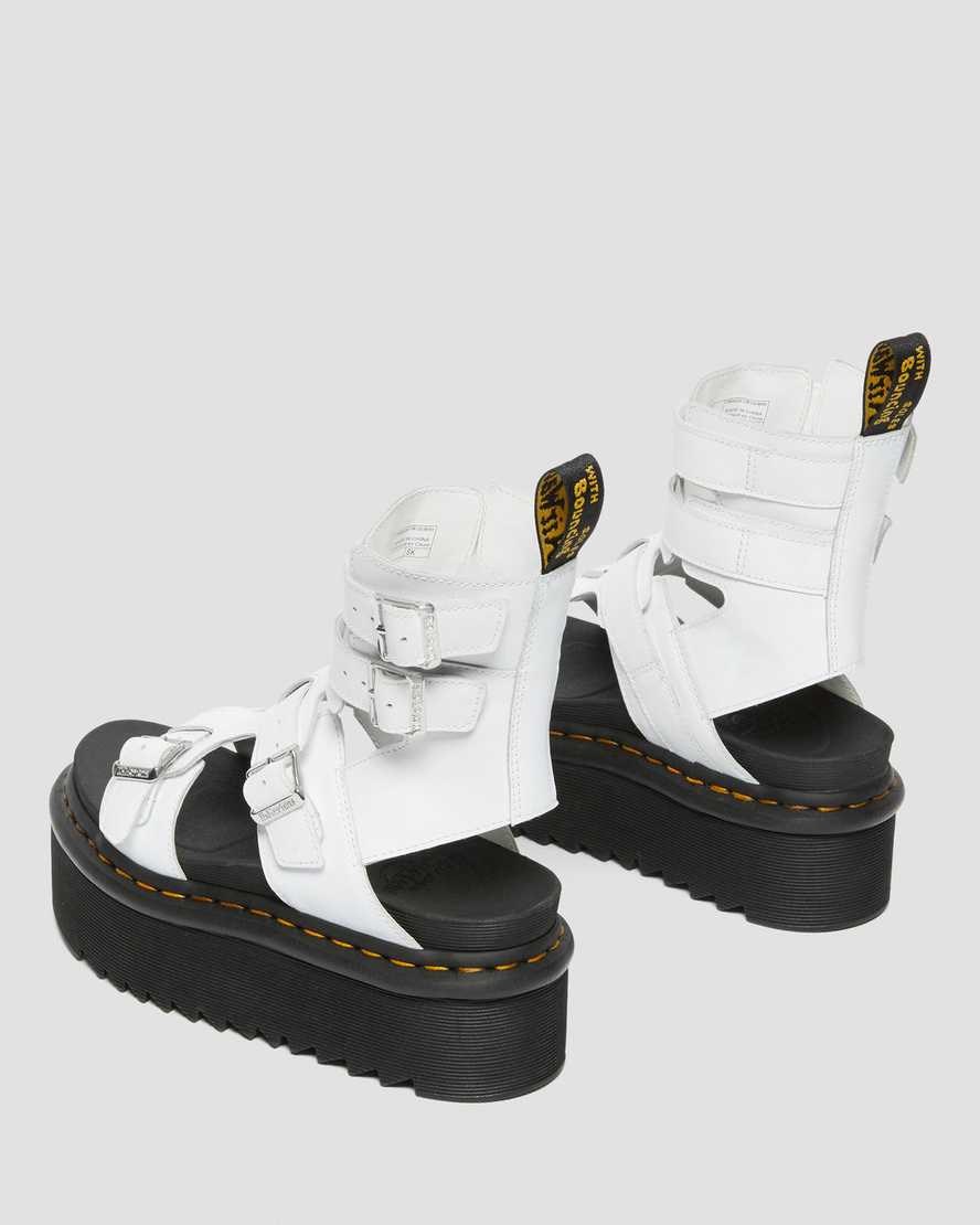 Dr Martens Giavanna Leather Women's Platform Gladiator Sandals White Softy T | OMAGZR307