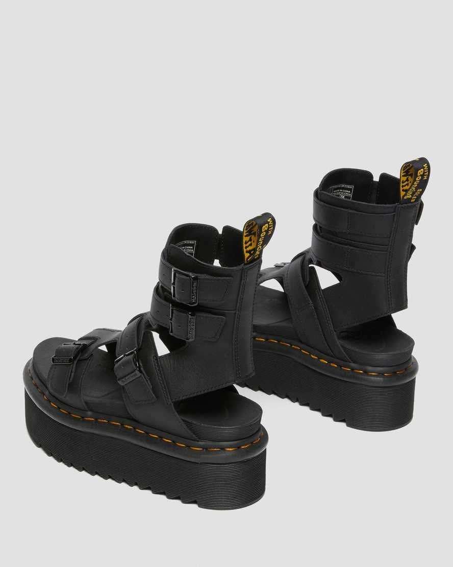 Dr Martens Giavanna Leather Women's Platform Gladiator Sandals Black Softy T | YTMXCB530