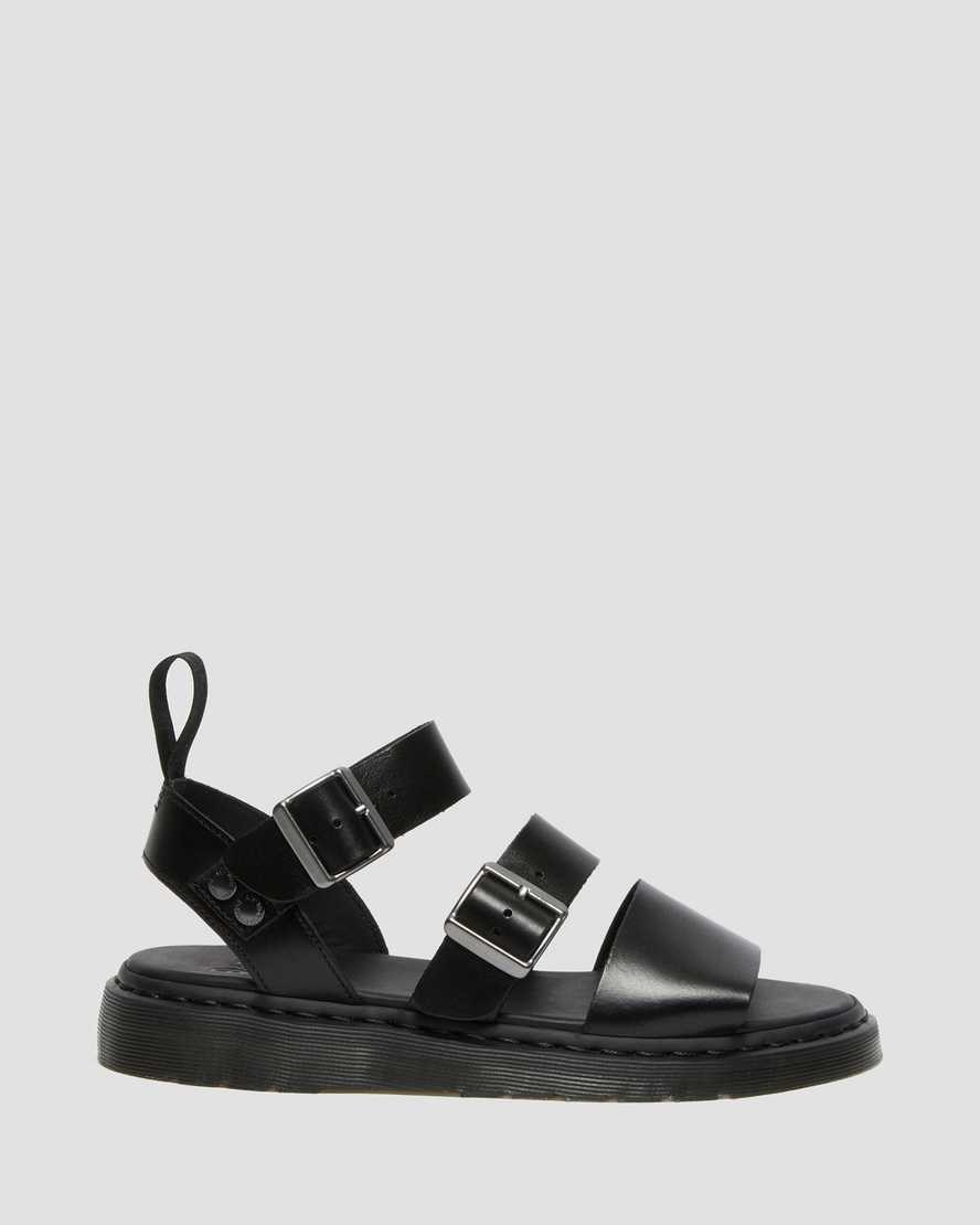 Dr Martens Gryphon Brando Leather Men's Gladiator Sandals Black Brando | PMEIRQ019