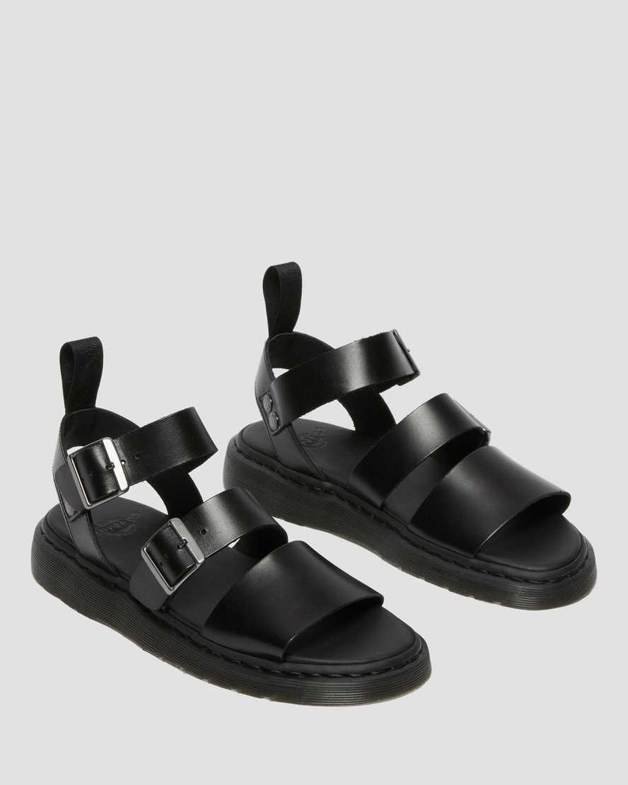 Dr Martens Gryphon Brando Leather Men's Gladiator Sandals Black Brando | PMEIRQ019