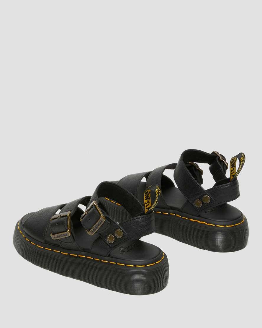 Dr Martens Gryphon Women's Platform Gladiator Sandals Black Pisa | SVBPJU197