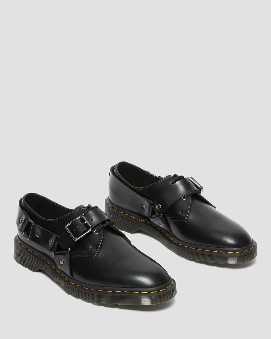 Dr Martens Henree Polished Smooth Leather Men's Oxford Shoes Black Polished Smooth | RXWHMT321