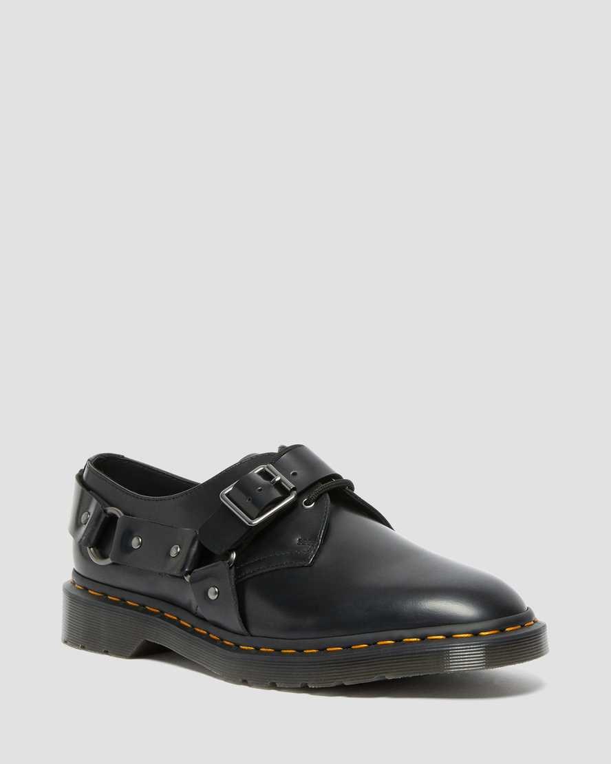 Dr Martens Henree Polished Smooth Leather Men\'s Oxford Shoes Black Polished Smooth | RXWHMT321