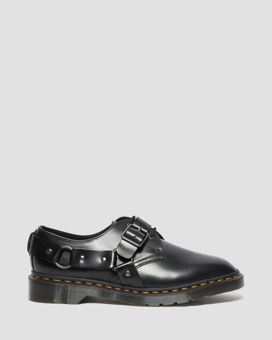 Dr Martens Henree Polished Smooth Leather Women's Buckle Shoes Black Polished Smooth | WIYKBZ219