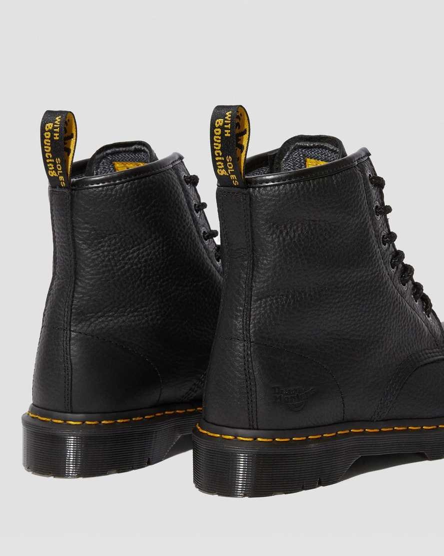 Dr Martens Icon 7B10 Leather Steel Toe Work Women's Lace Up Boots Black Industrial Bear | SZIVRW703