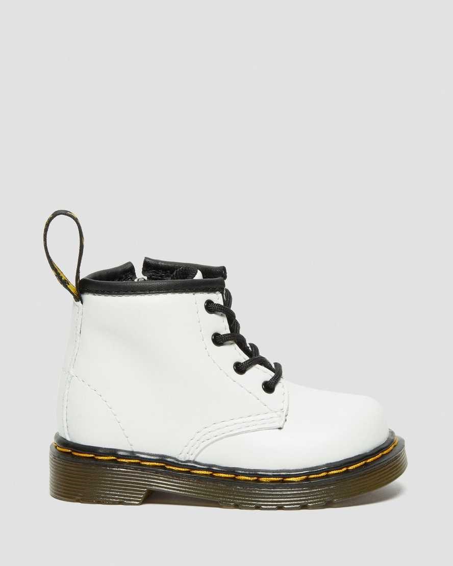 Dr Martens Infant 1460 Leather Kids' Lace Up Boots White Romario | PLZKUX624