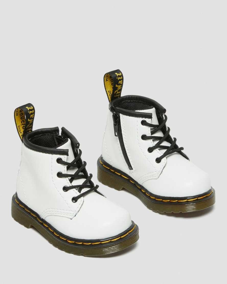 Dr Martens Infant 1460 Leather Kids' Lace Up Boots White Romario | PLZKUX624