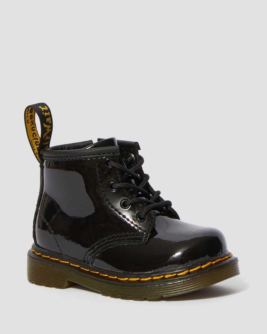 Dr Martens Infant 1460 Patent Leather Kids' Lace Up Boots Black Patent Lamper | UHQCTI563