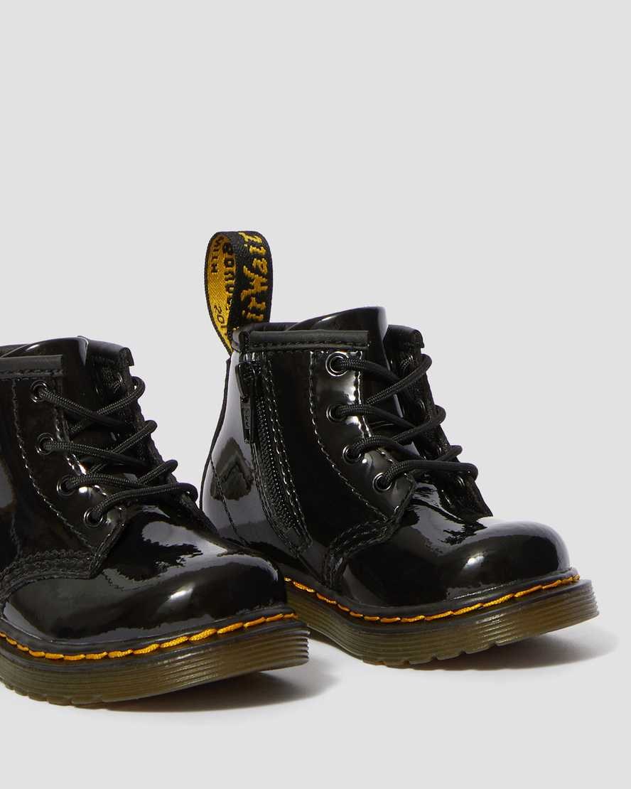 Dr Martens Infant 1460 Patent Leather Kids' Lace Up Boots Black Patent Lamper | UHQCTI563