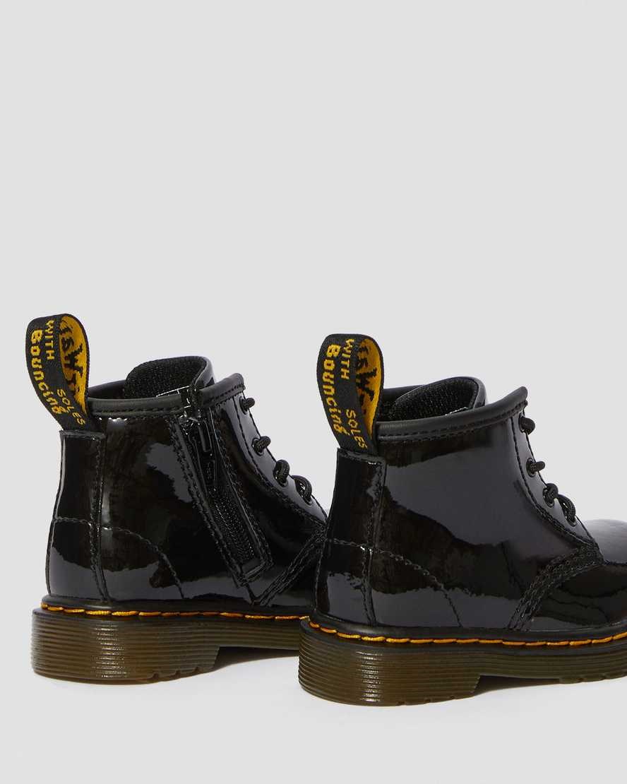 Dr Martens Infant 1460 Patent Leather Kids' Lace Up Boots Black Patent Lamper | UHQCTI563