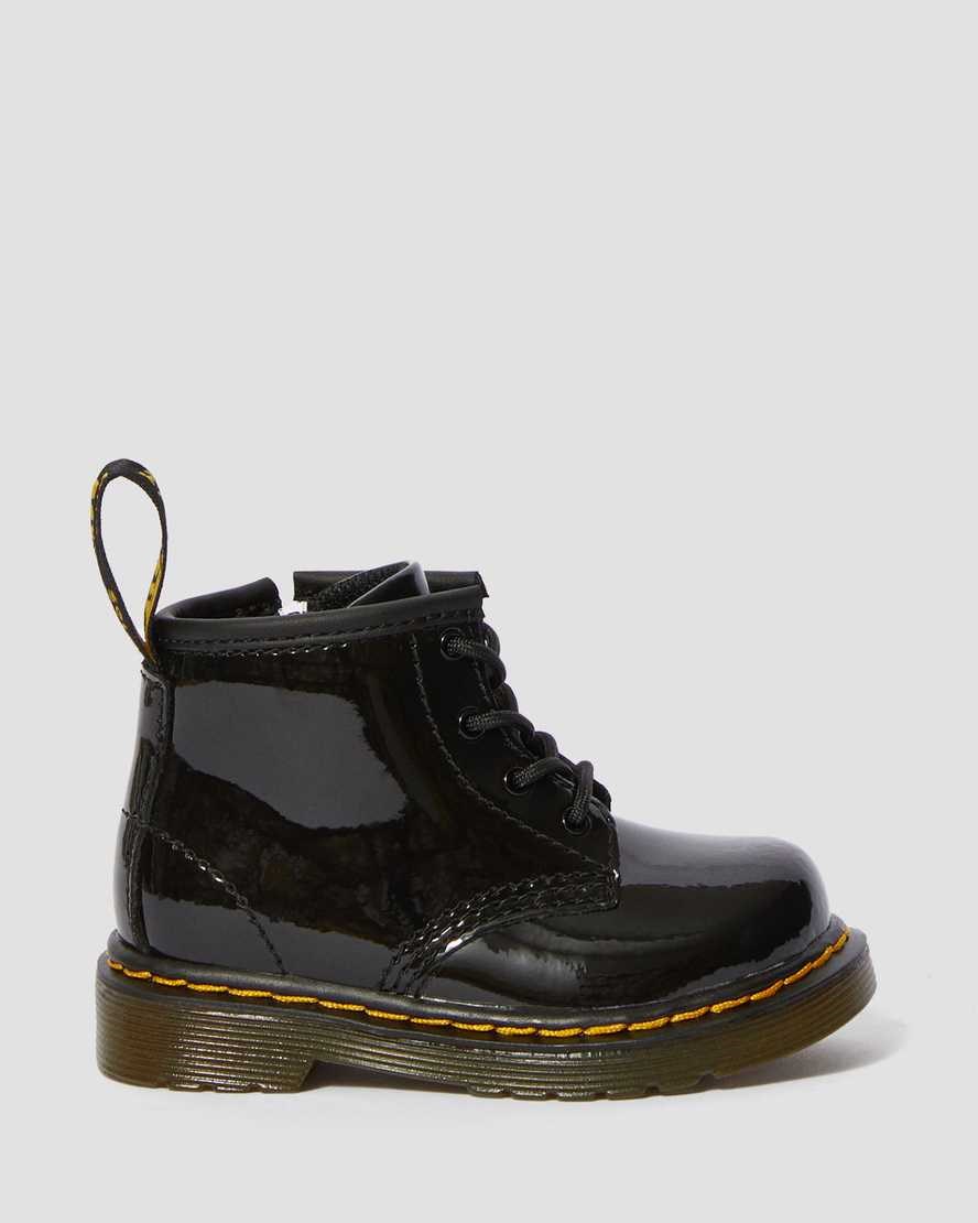 Dr Martens Infant 1460 Patent Leather Kids' Lace Up Boots Black Patent Lamper | UHQCTI563