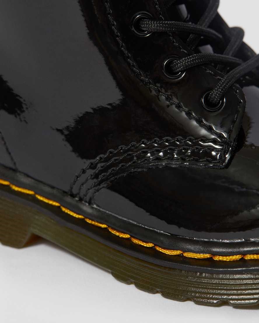 Dr Martens Infant 1460 Patent Leather Kids' Lace Up Boots Black Patent Lamper | UHQCTI563