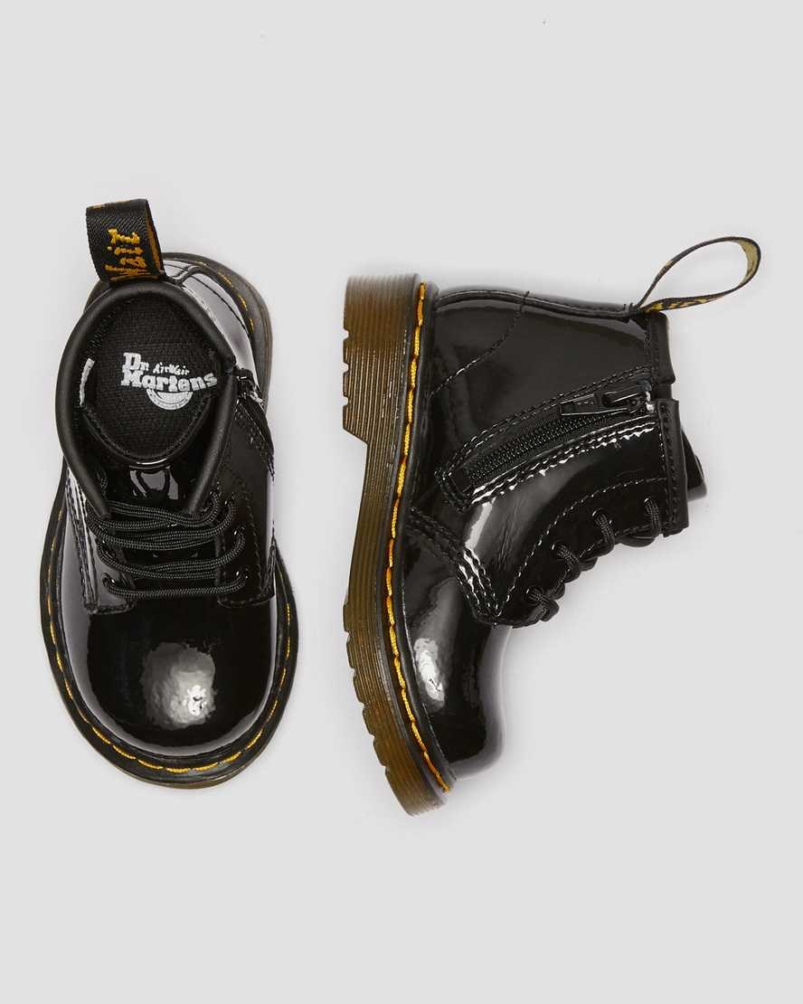 Dr Martens Infant 1460 Patent Leather Kids' Lace Up Boots Black Patent Lamper | UHQCTI563