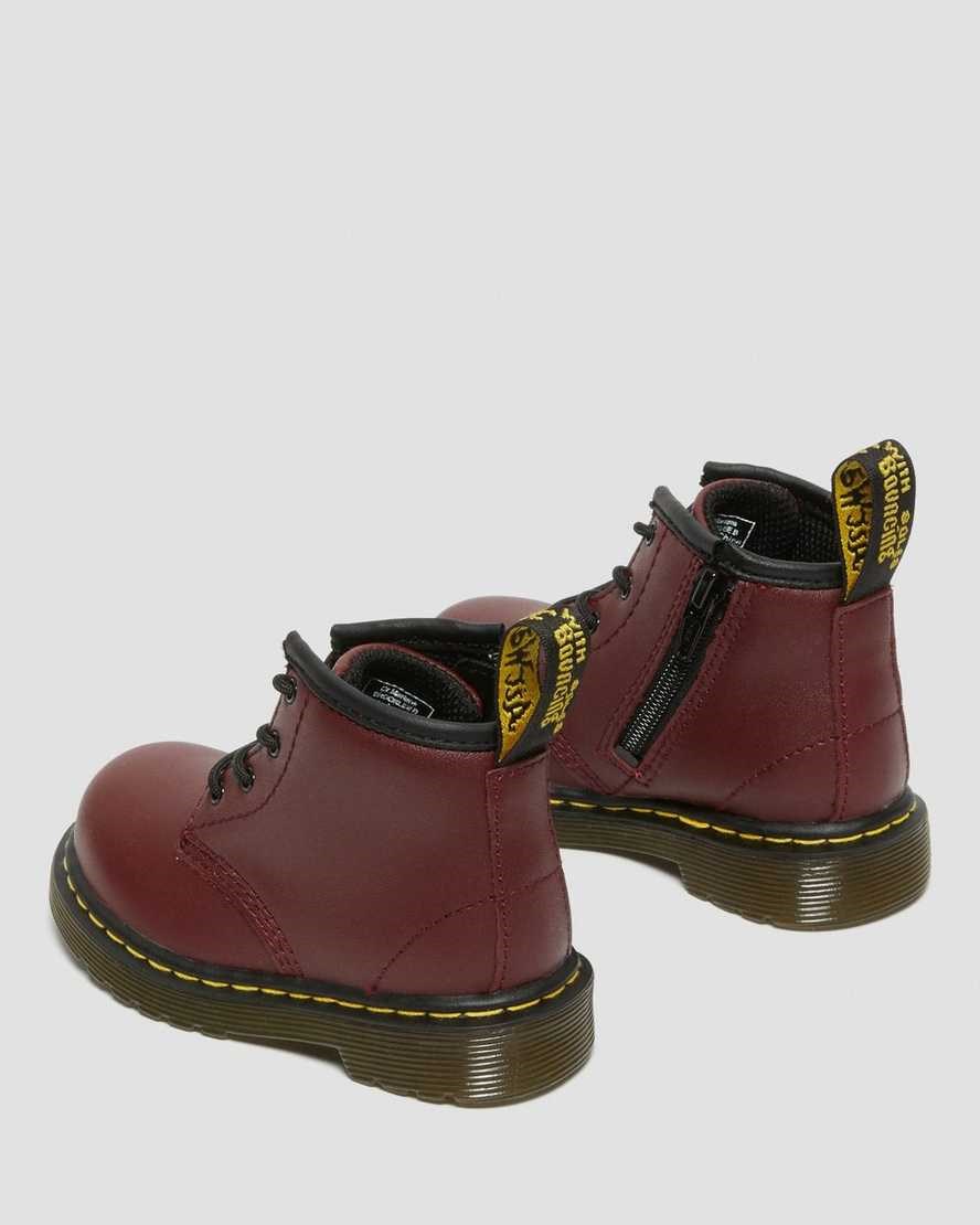 Dr Martens Infant 1460 Softy T Leather Kids' Lace Up Boots Cherry Red Softy T | IACYQT403