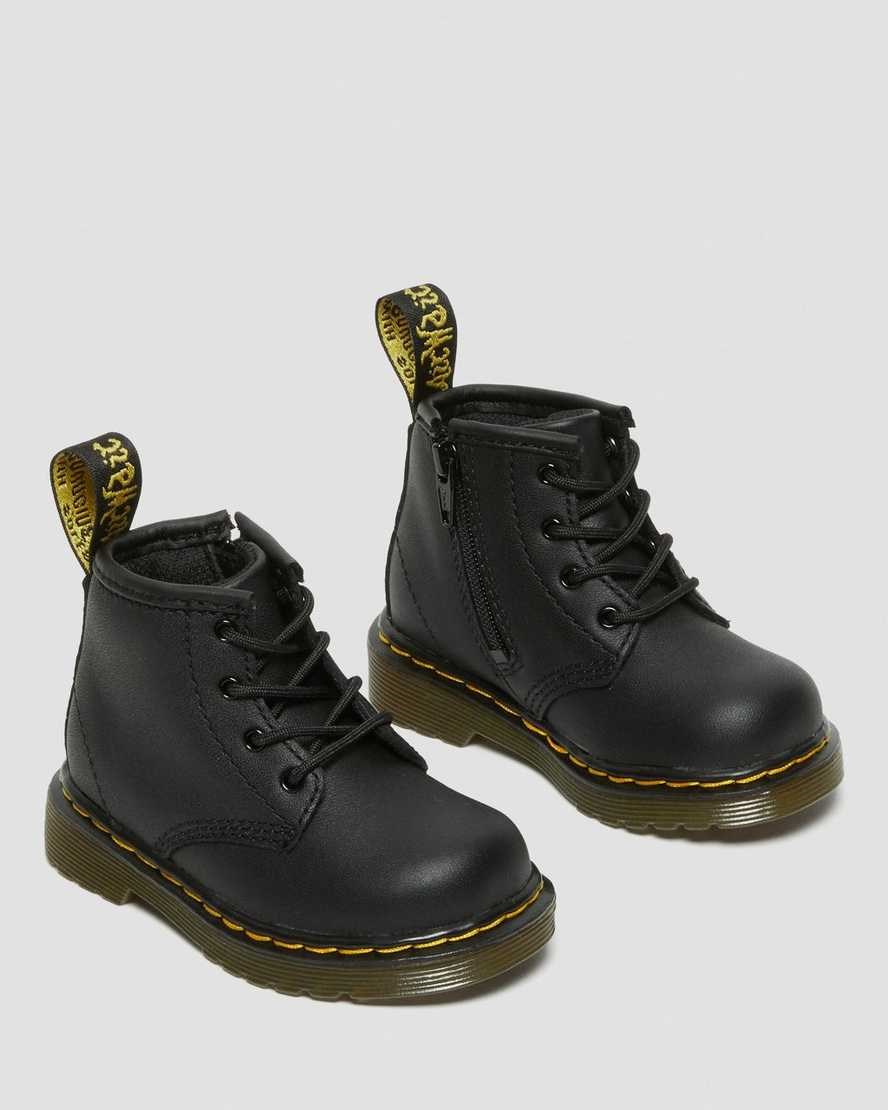 Dr Martens Infant 1460 Softy T Leather Kids' Lace Up Boots Black Softy T | QGOKLV831