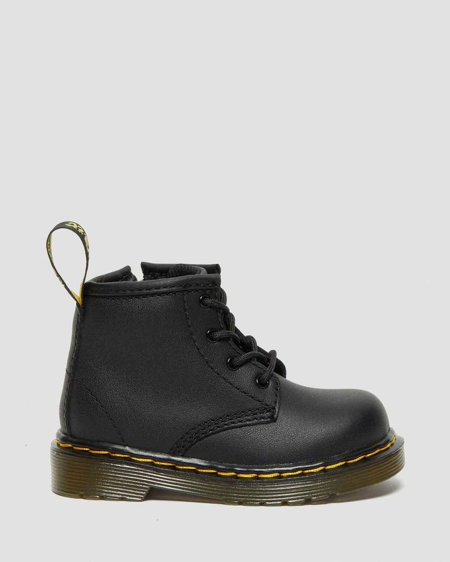 Dr Martens Infant 1460 Softy T Leather Kids' Lace Up Boots Black Softy T | QGOKLV831