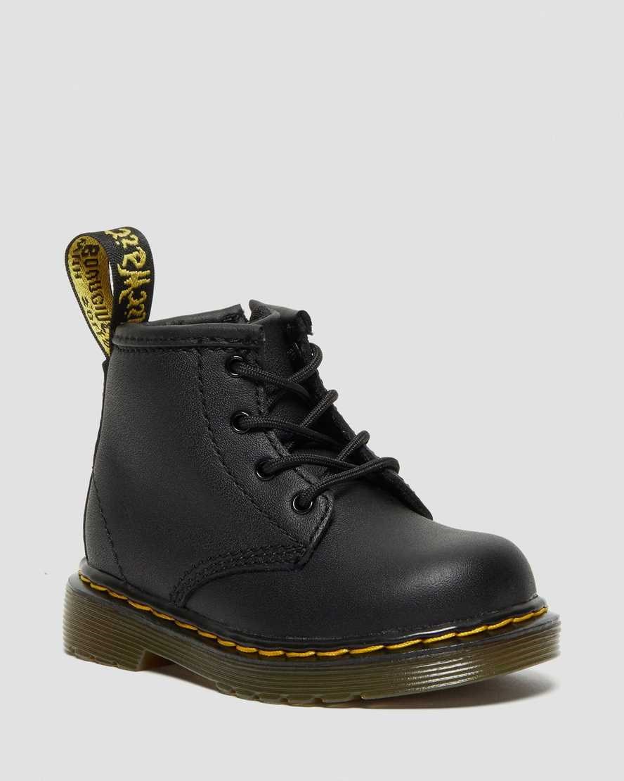 Dr Martens Infant 1460 Softy T Leather Kids\' Lace Up Boots Black Softy T | QGOKLV831