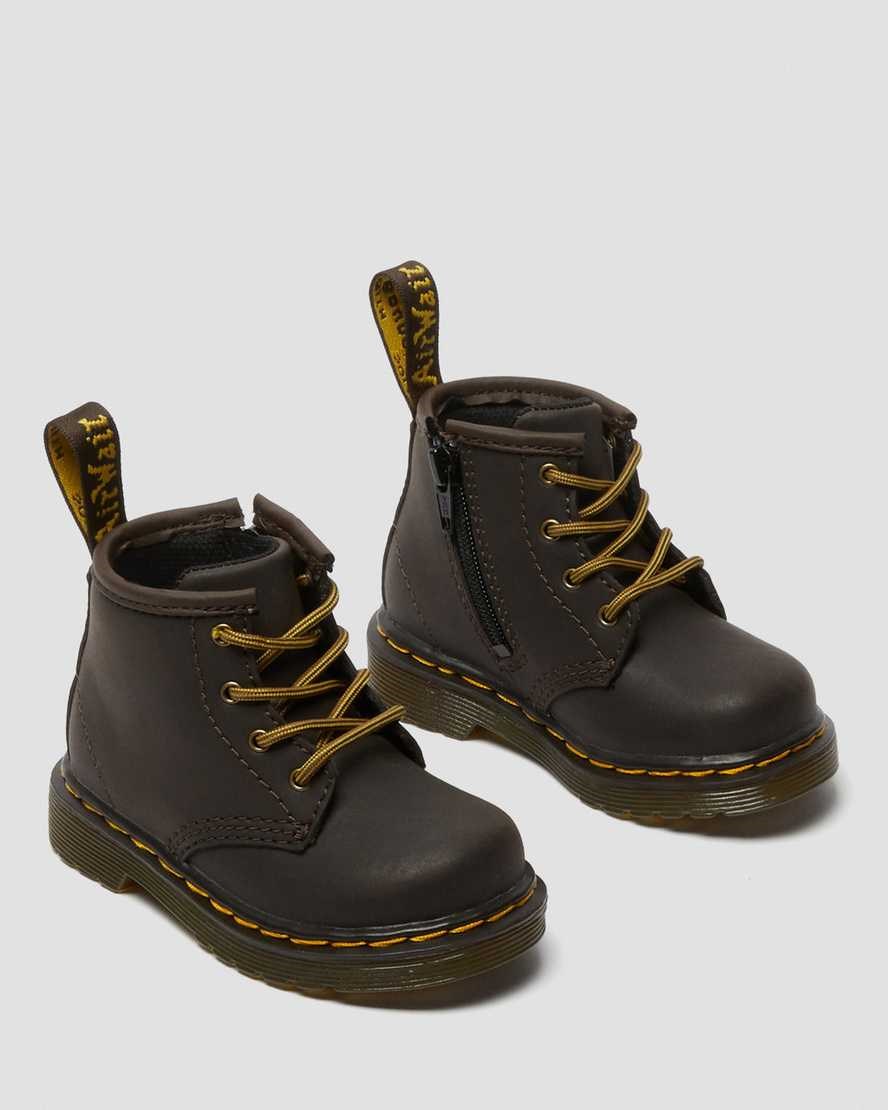 Dr Martens Infant 1460 Wildhorse Leather Kids' Lace Up Boots Dark Brown Wildhorse Lamper | HCJBDQ582