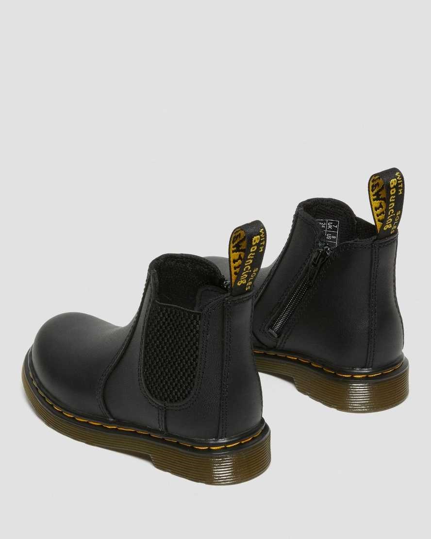 Dr Martens Infant/Toddler 2976 Softy T Leather Kids' Chelsea Boots Black Softy T | WDKBIR649