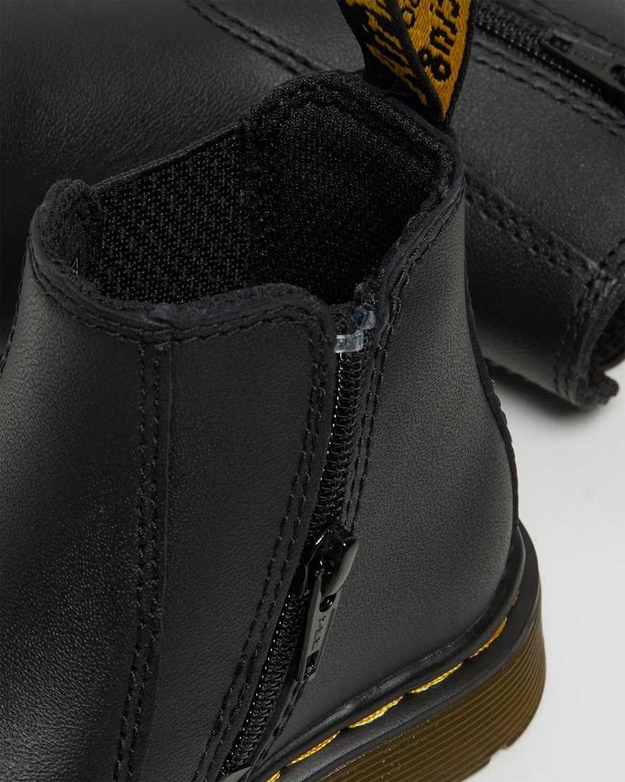 Dr Martens Infant/Toddler 2976 Softy T Leather Kids' Chelsea Boots Black Softy T | WDKBIR649