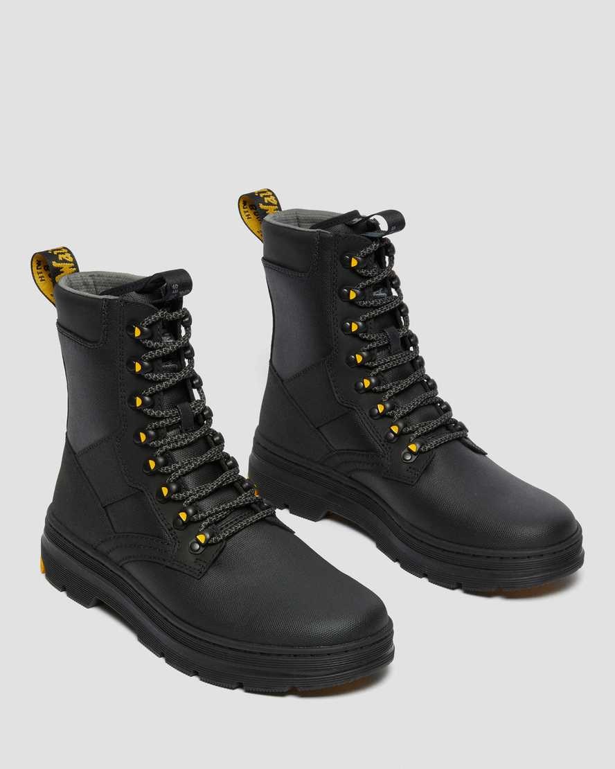 Dr Martens Iowa Coated Canvas Mix Men's Ankle Boots Black Coated Canvas | PQALVW012